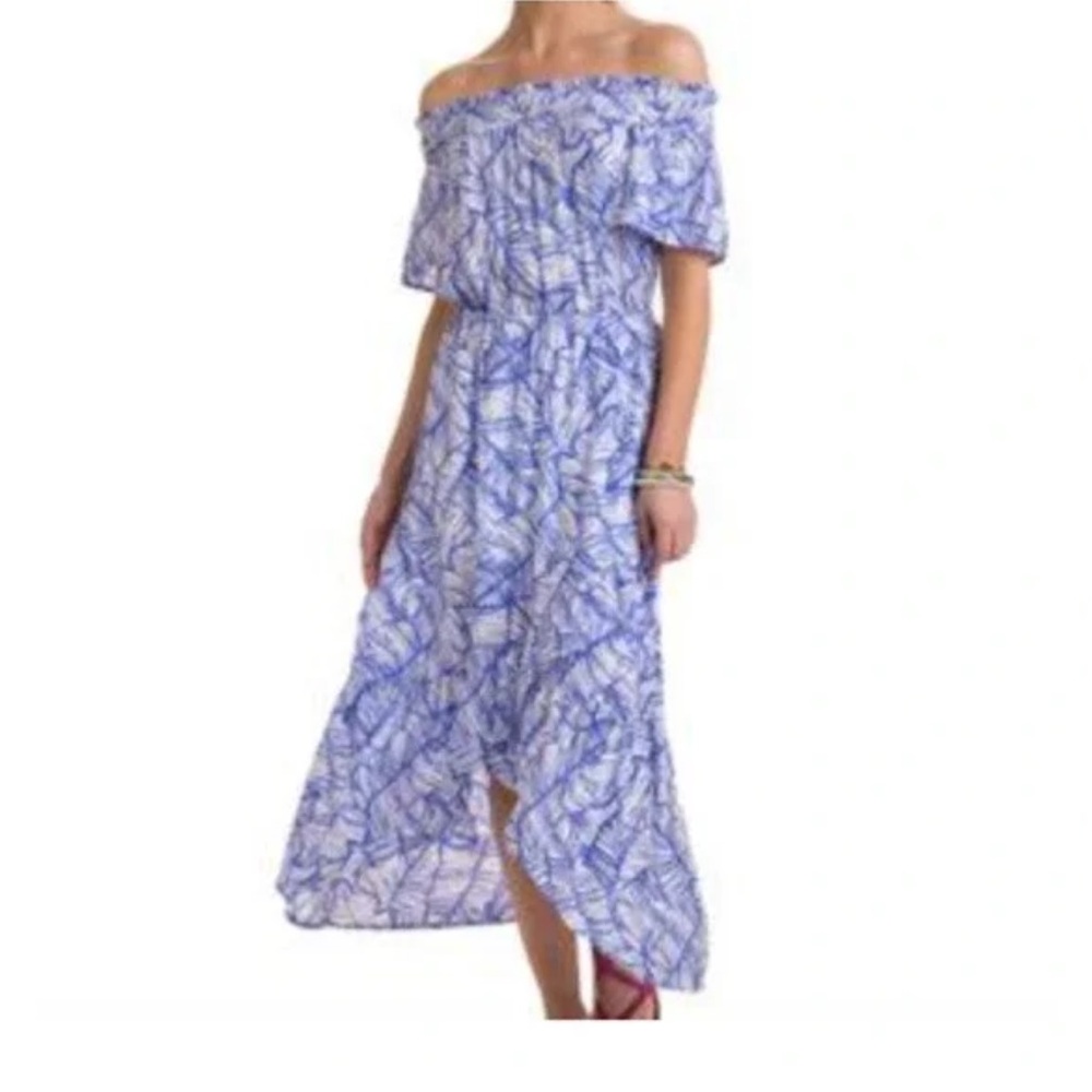 Vineyard Vines size 8 dress.  silk, high/low.  off shoulder